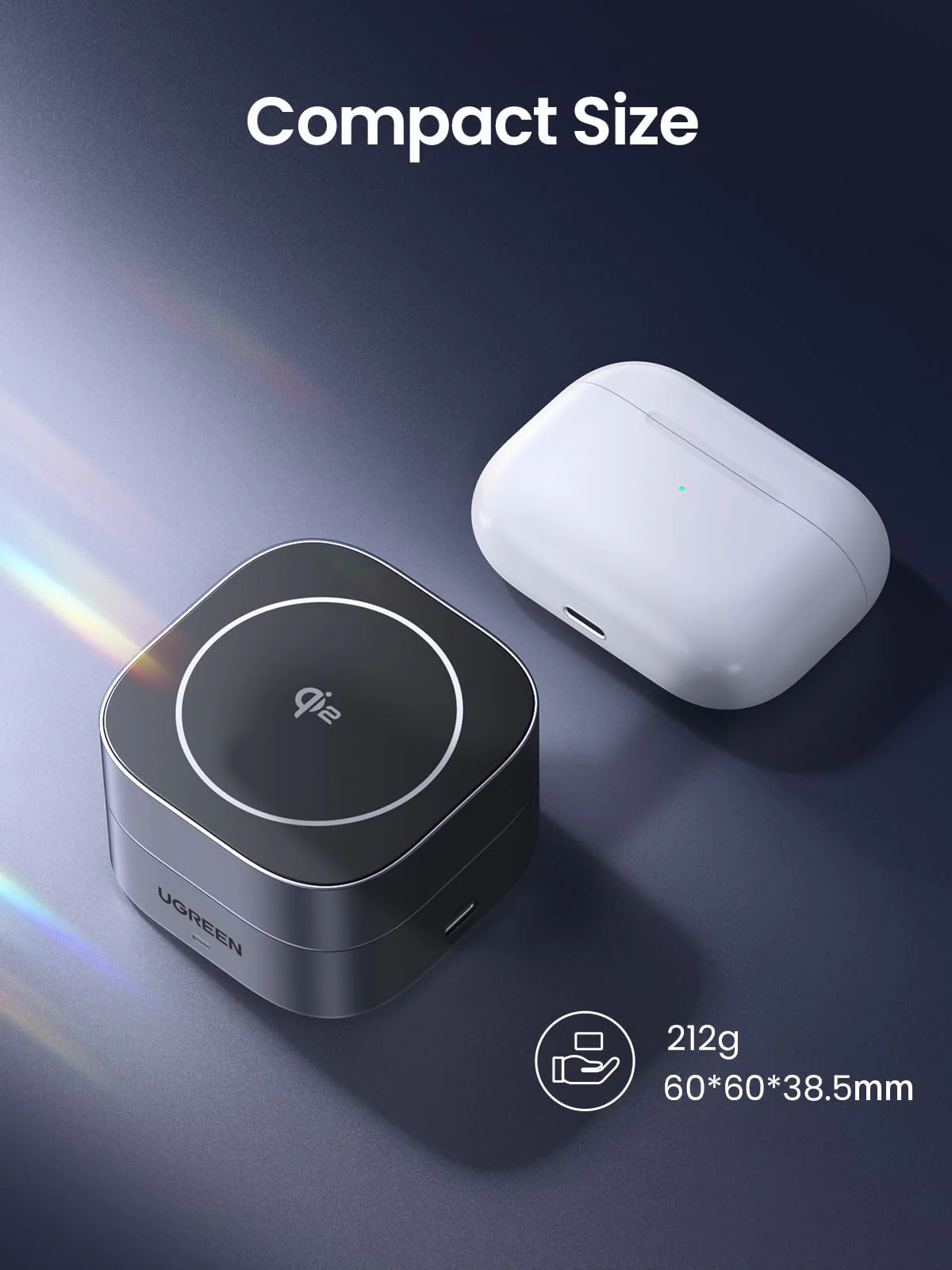 UGREEN MagFlow 2-in-1 Wireless Charger (Qi2 15W, MagSafe Compatible , Foldable) - Image 9