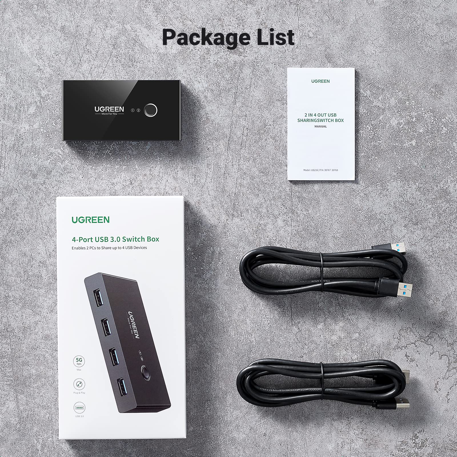 UGREEN 4 Port USB 3.0 5Gbps High-Speed Switch Selector - Image 9