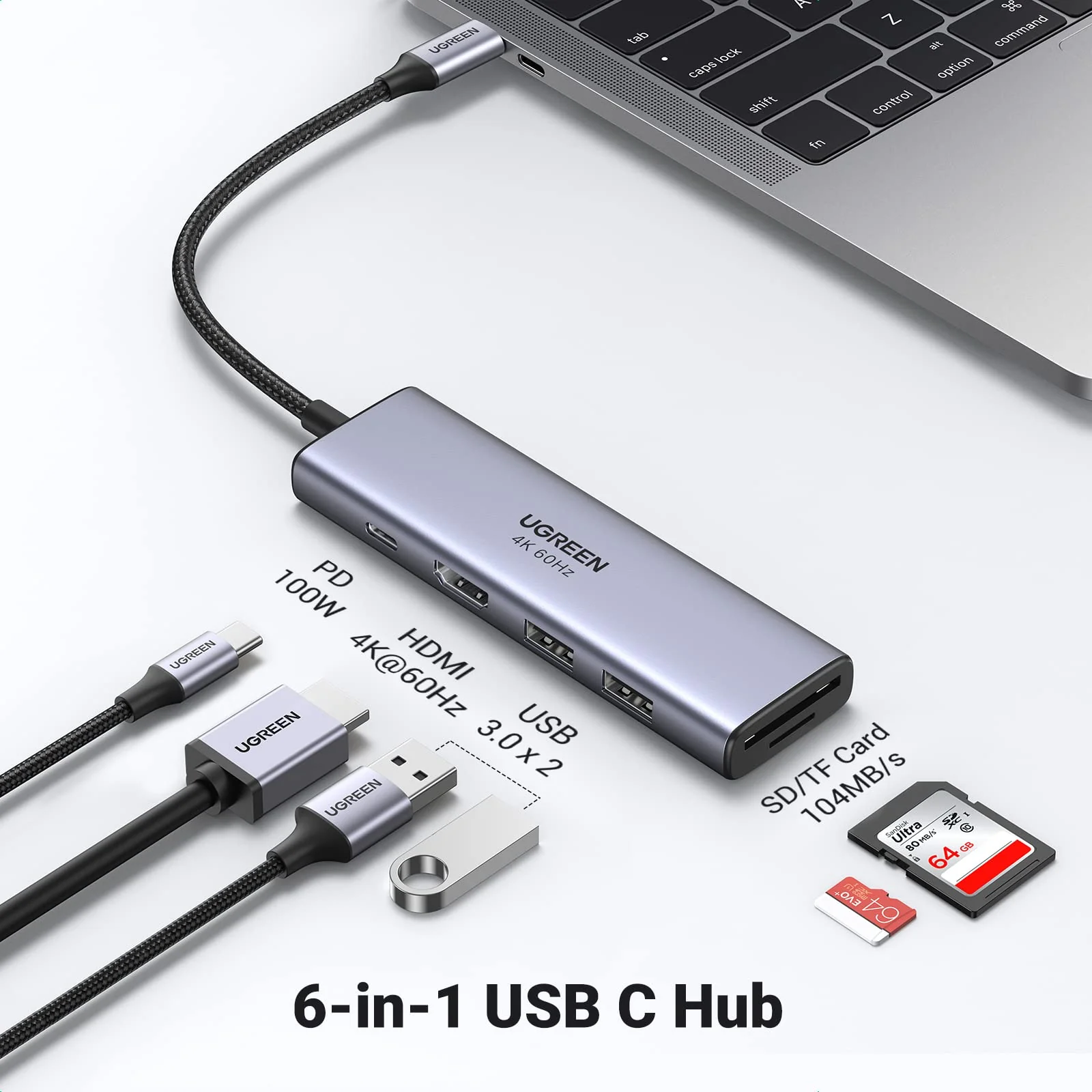 UGREEN 6-in-1 USB-C Hub - Image 2