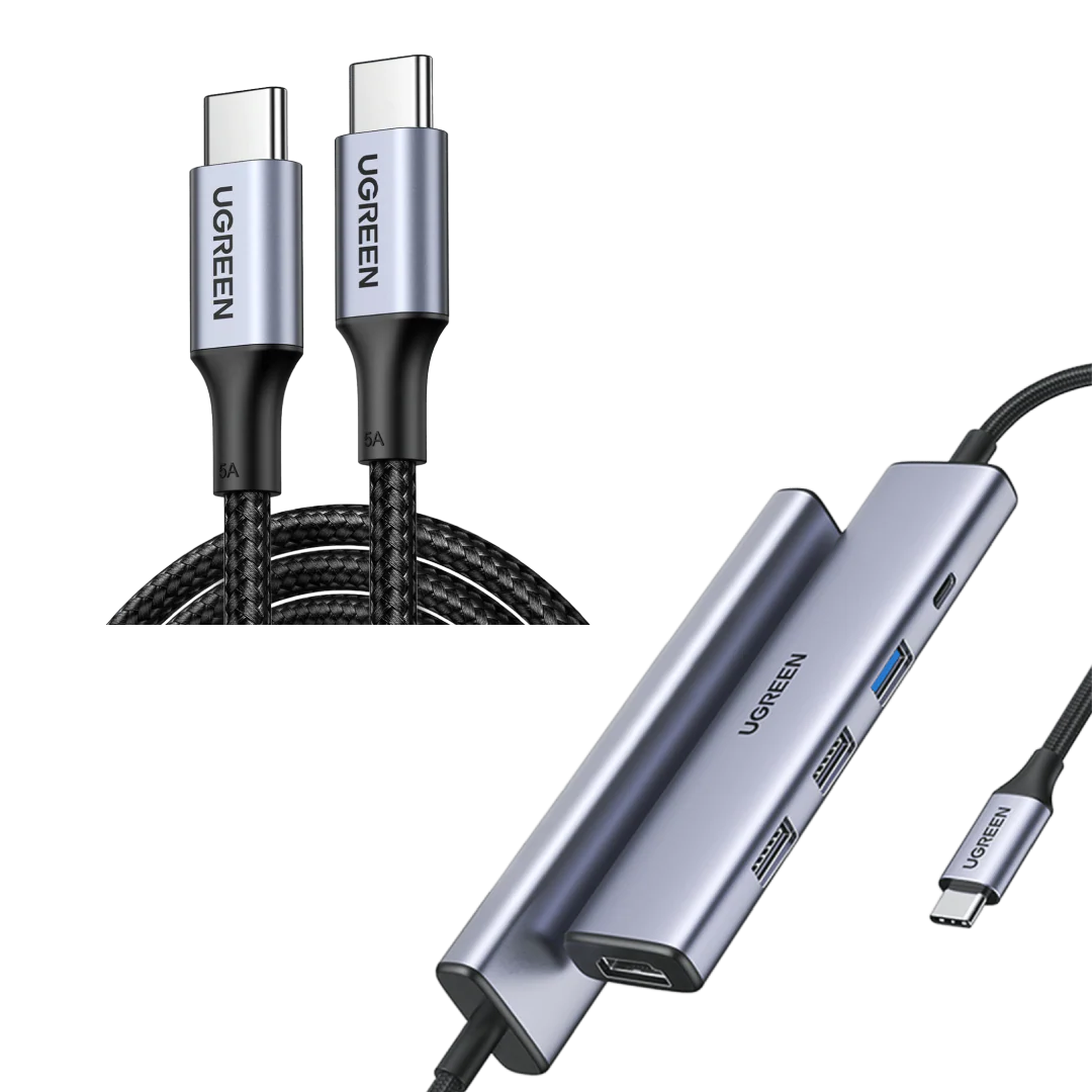 UGREEN Bundle Sale: Revodok 5-IN-1 Hub+100W USB-C Cable (1.6ft)