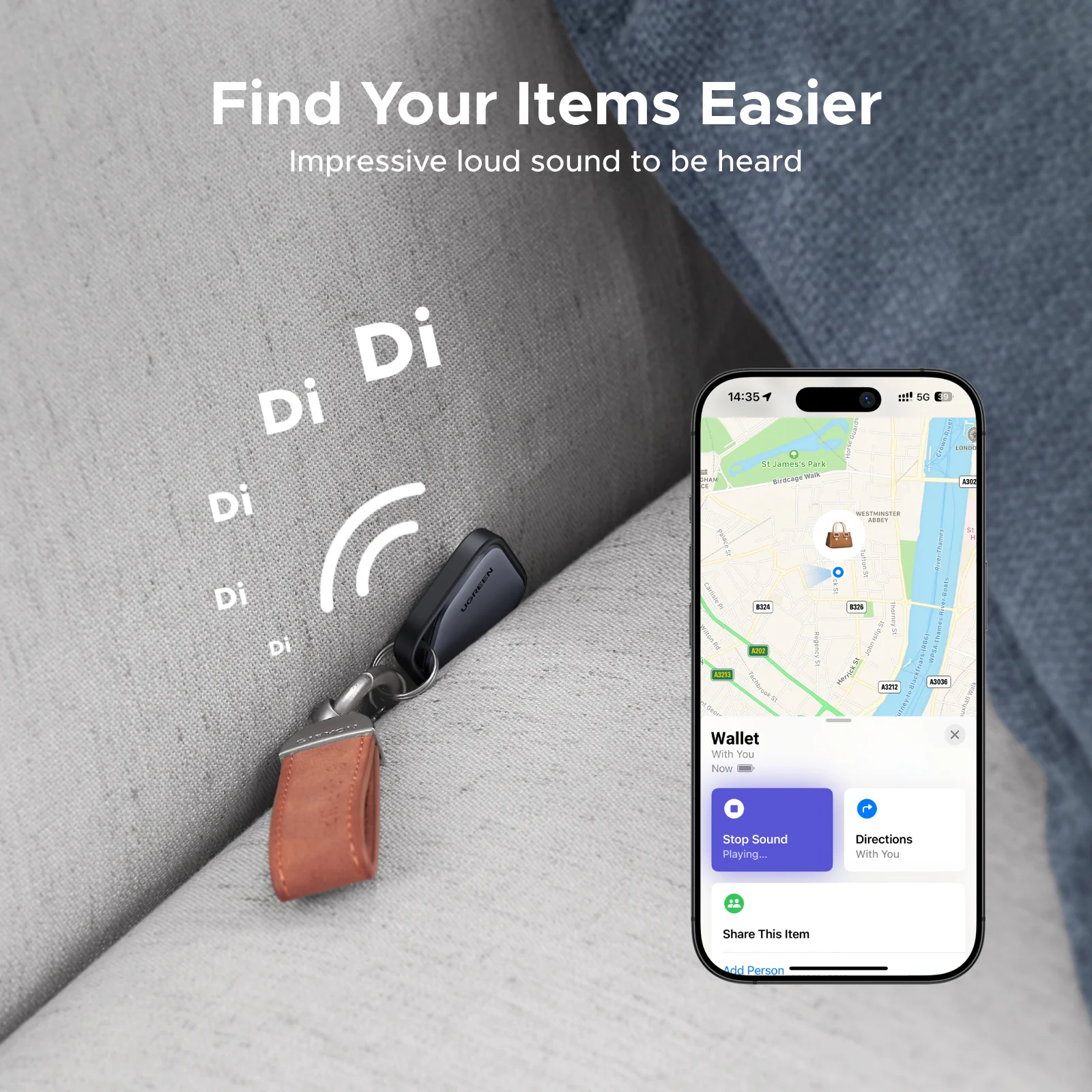 UGREEN FineTrack Smart Tracker 5-Pack Bundle (iOS Only) - Image 5