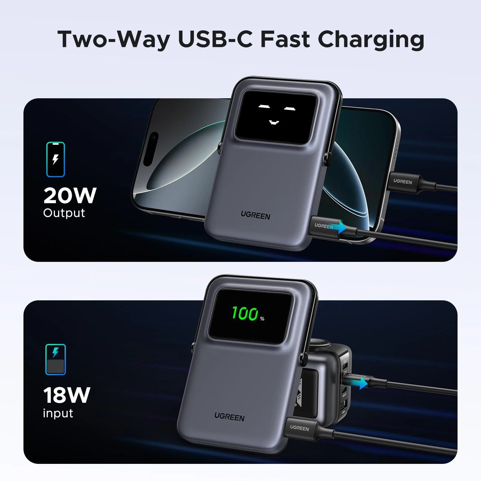 UGREEN Uno Magnetic Wireless Power Bank 5000mAh Qi 7.5W - Image 3