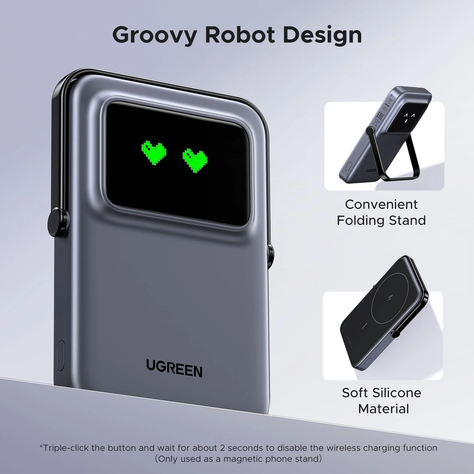 UGREEN Uno Magnetic Wireless Power Bank 5000mAh Qi 7.5W - Image 6