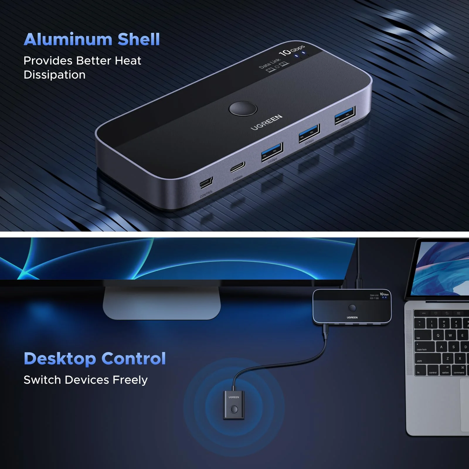 UGREEN USB-C Switch (2-in-4-out, 10Gbps) - Image 7